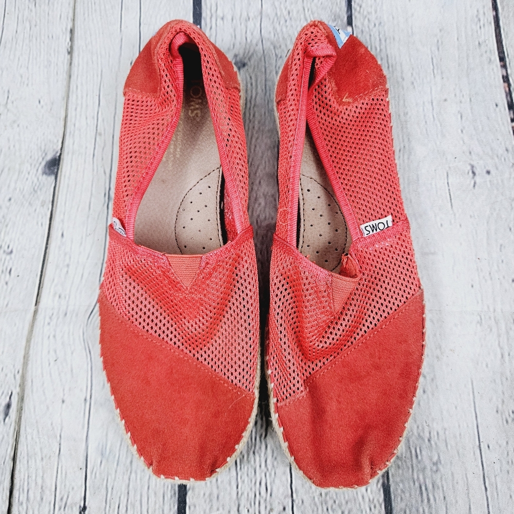 TOMS | slipon suede leather & mesh espadrille flats loafers causal shoes
